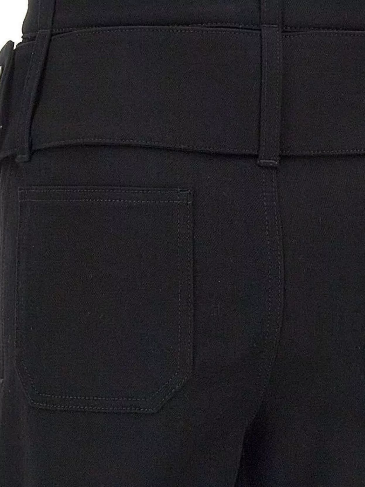 Shop Courrèges Double Belt Denim Trousers In Black