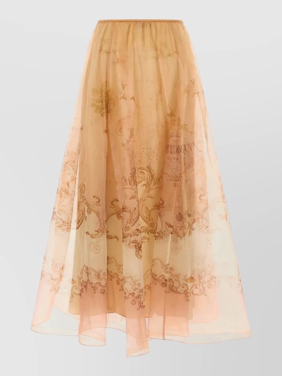Zimmermann Silk Printed Maxi Skirt