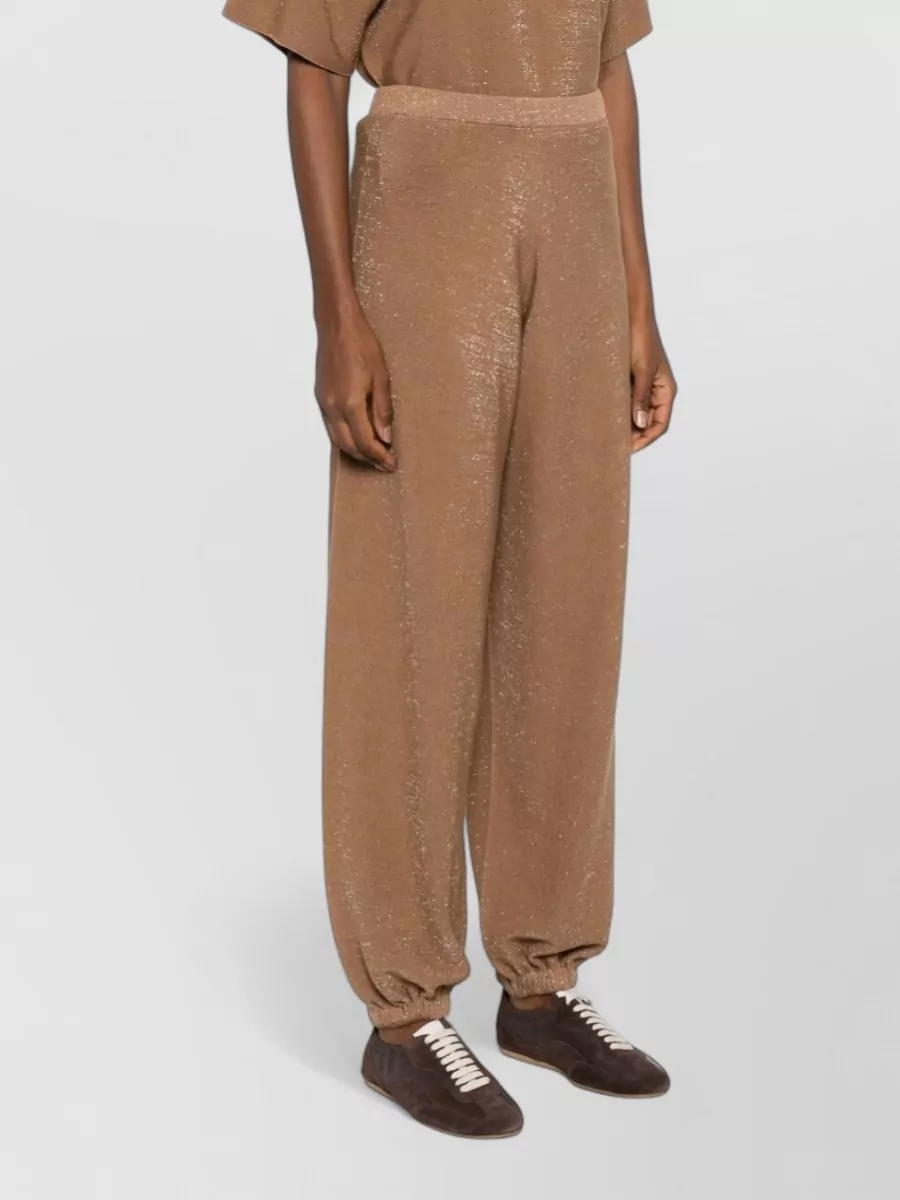 Fabiana Filippi Wool Cotton Trousers Elasticated Cuffs Waistband