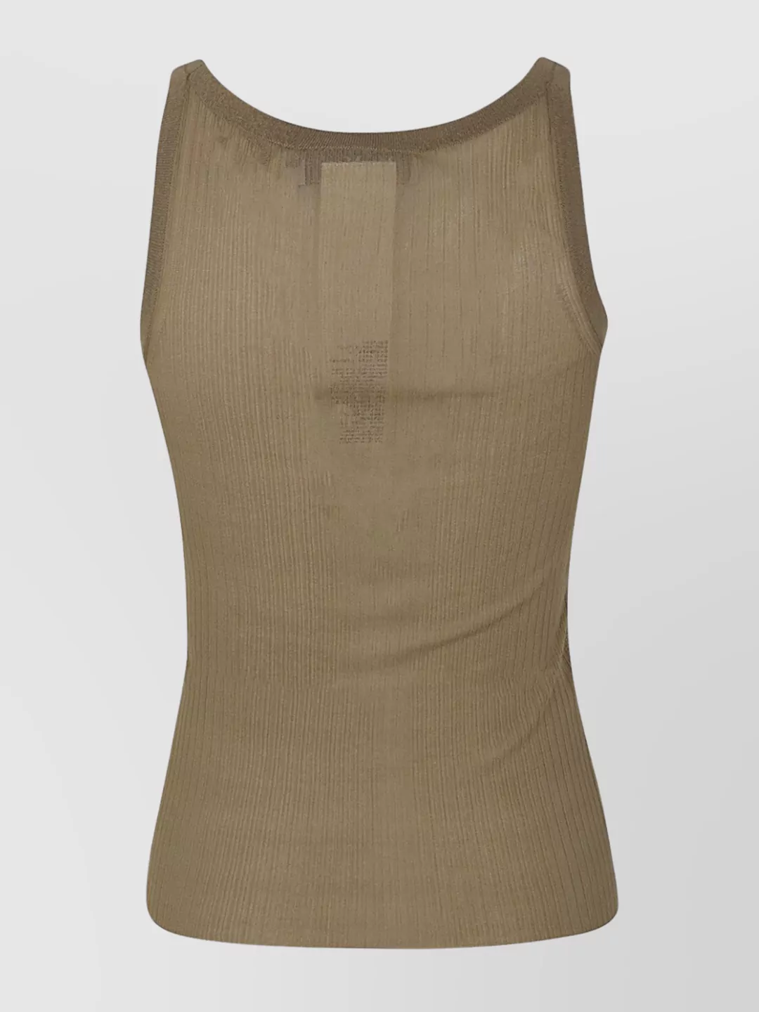 Max Mara Ribbed Scoop Neck Silk Tank Top In Green