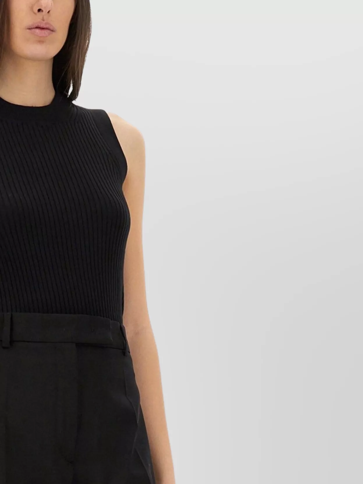 Sportmax Fitted Sleeveless Ribbed Top Design