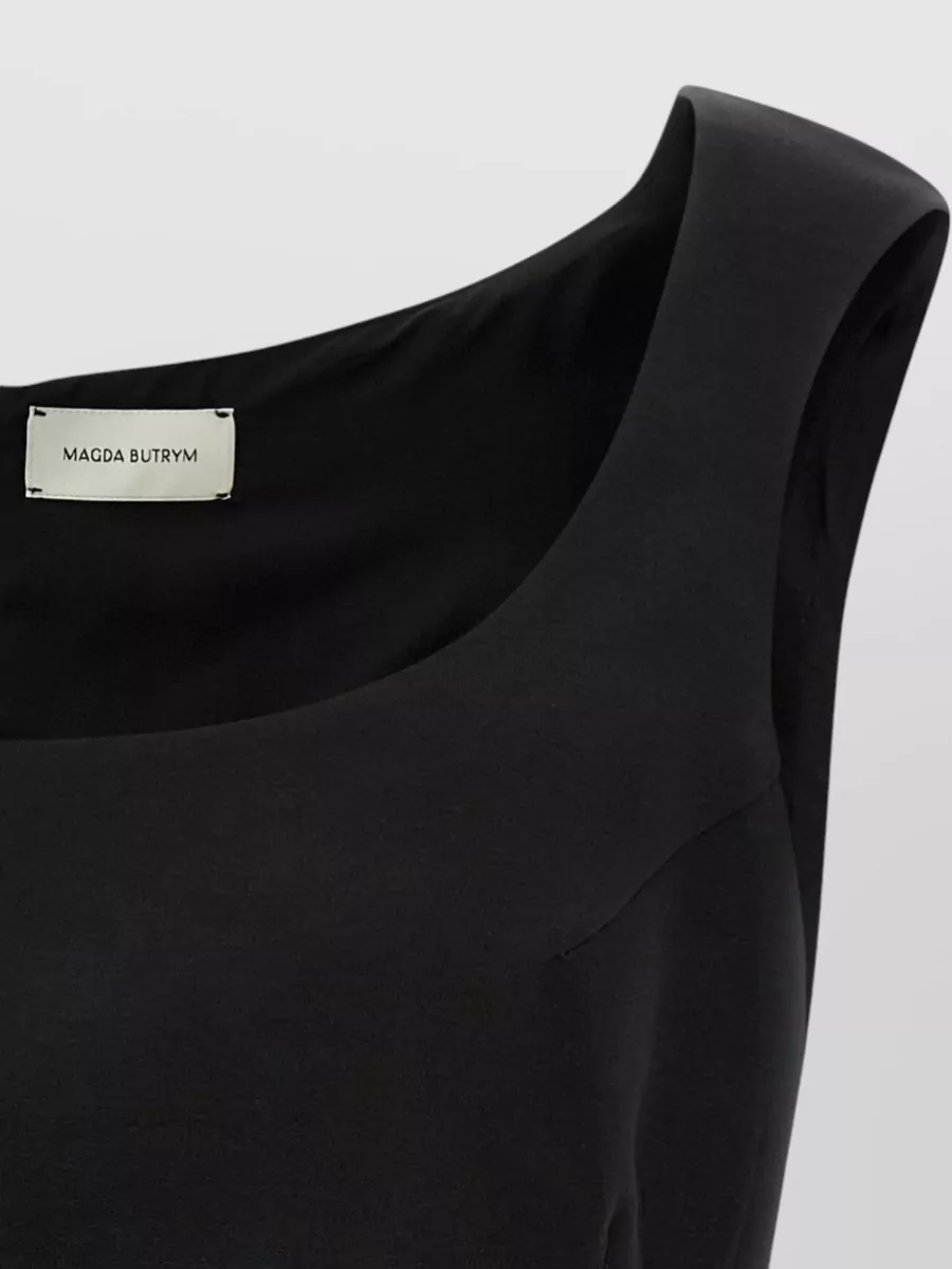 Magda Butrym Sleeveless Square Neck Floral Detail Top