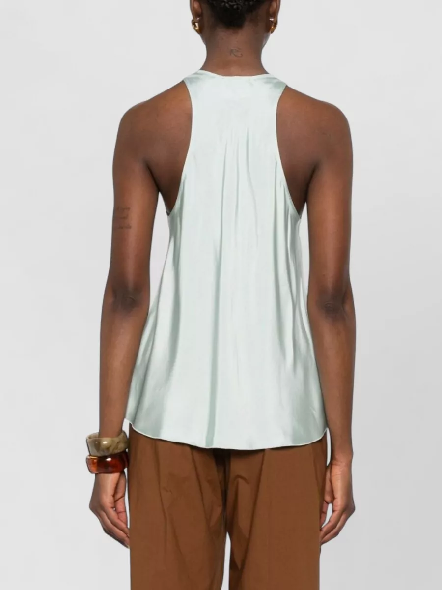 Forte Forte V-Neck Sleeveless Twill Tank Top