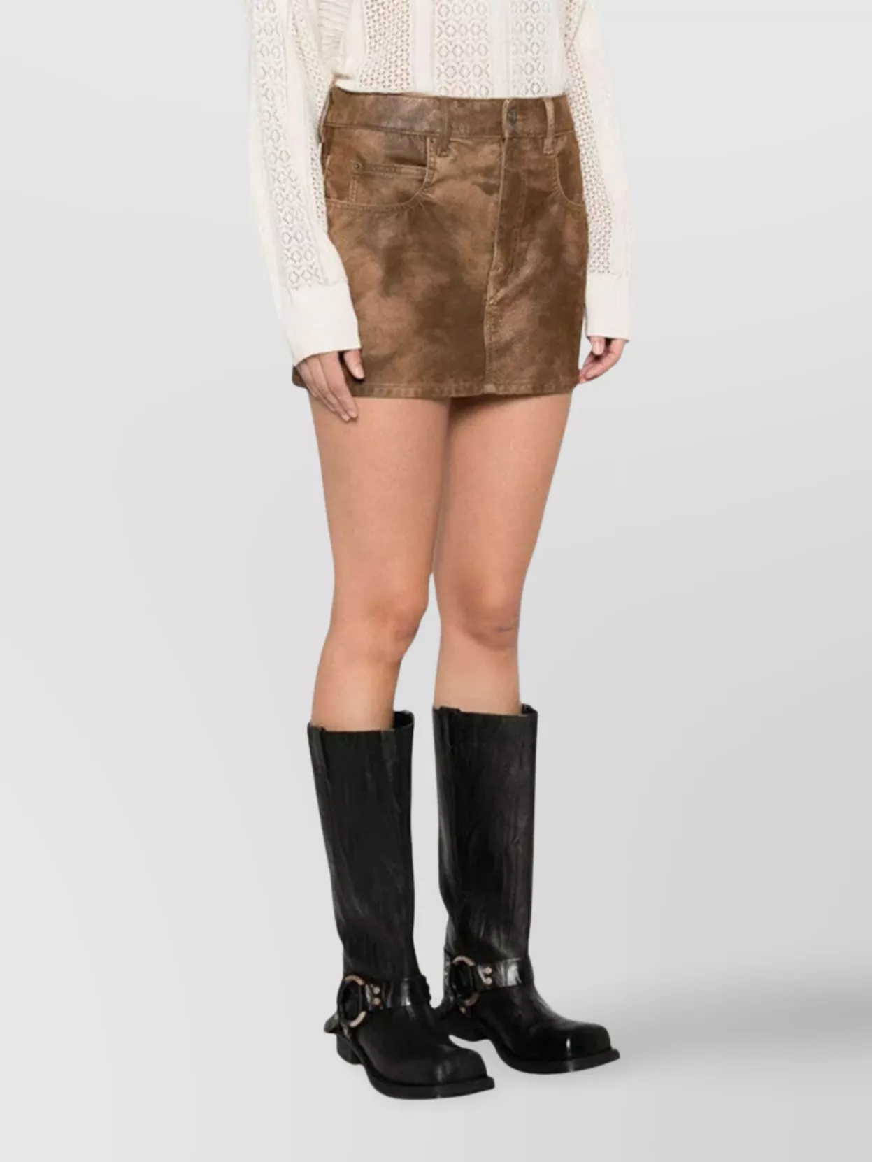 Isabel Marant Etoile Textured Five-Pocket Skirt Belt Loops