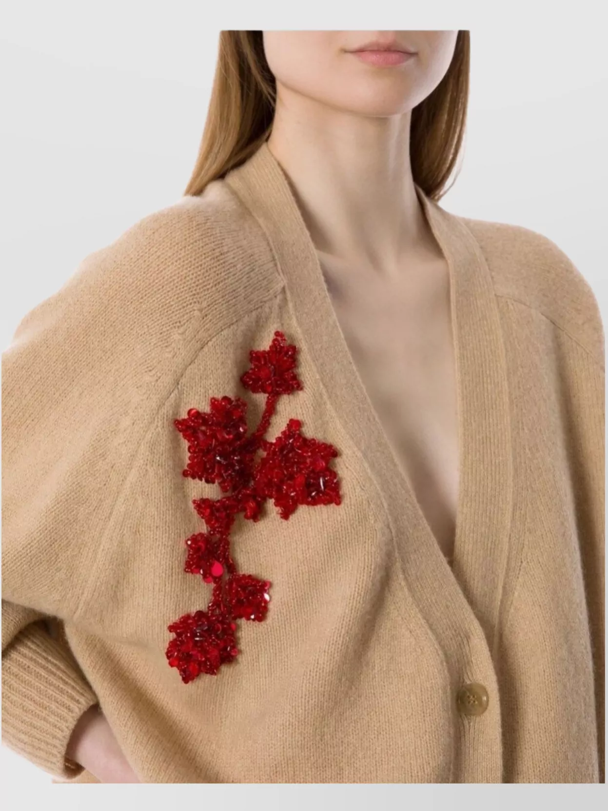 Alberta Ferretti V-Neck Long Sleeve Knitwear Embroidered Detail