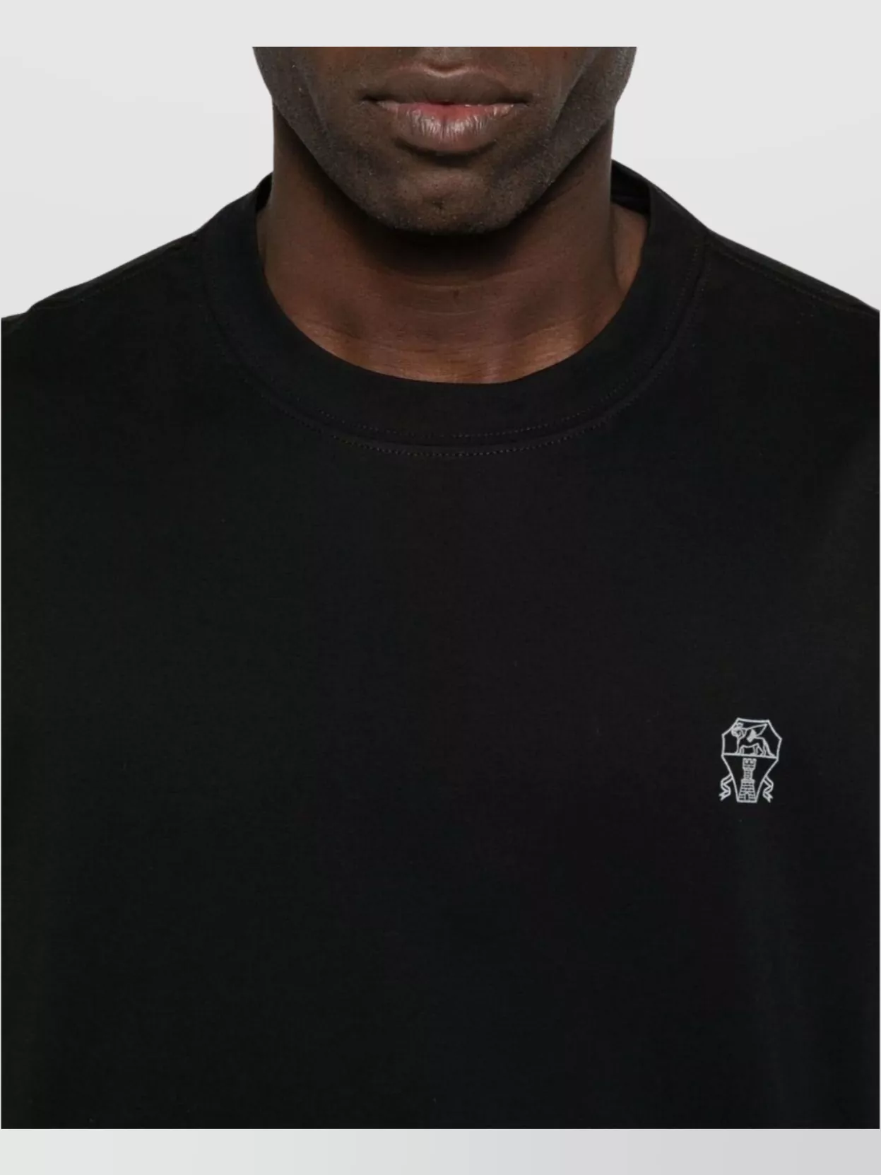 Shop Brunello Cucinelli Crew Neck T-shirt Graphic Print In Black