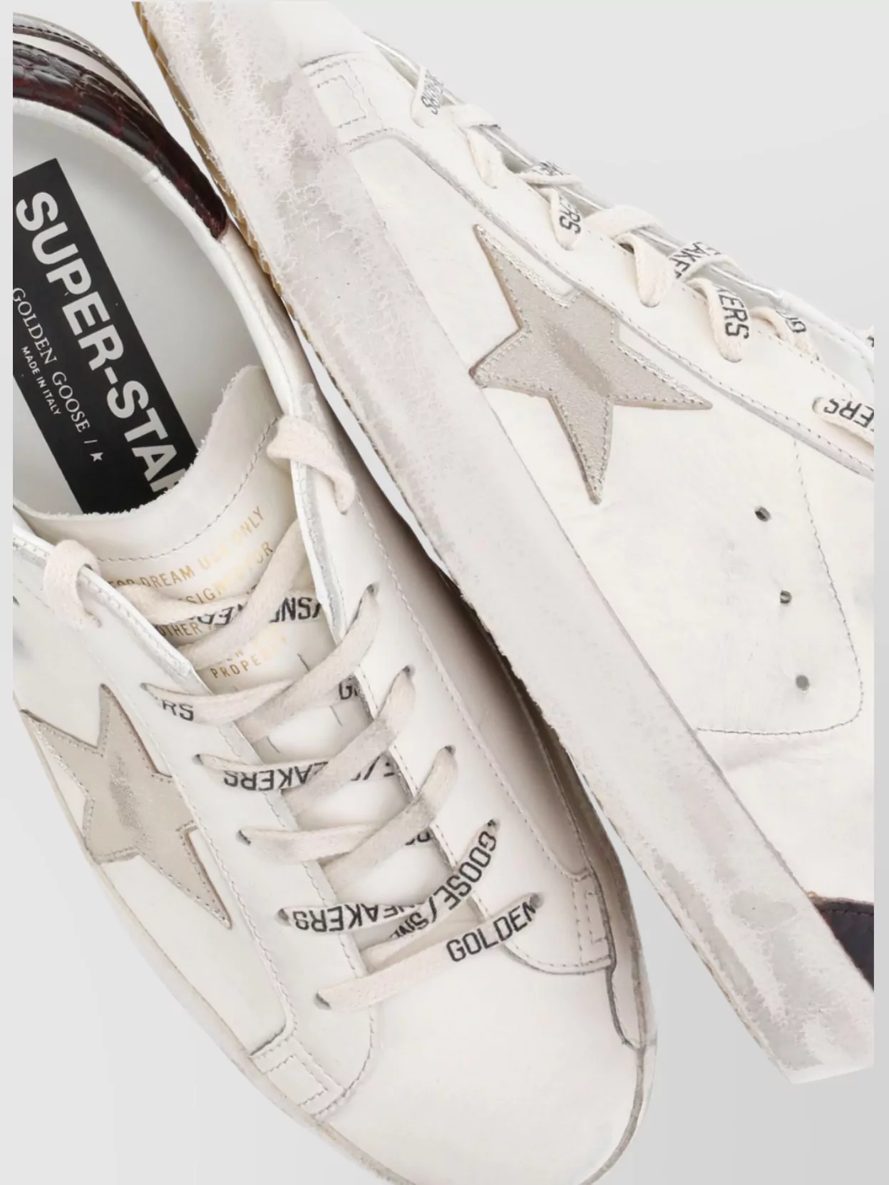 Golden Goose Round Toe Leather Sneakers With Star Detail