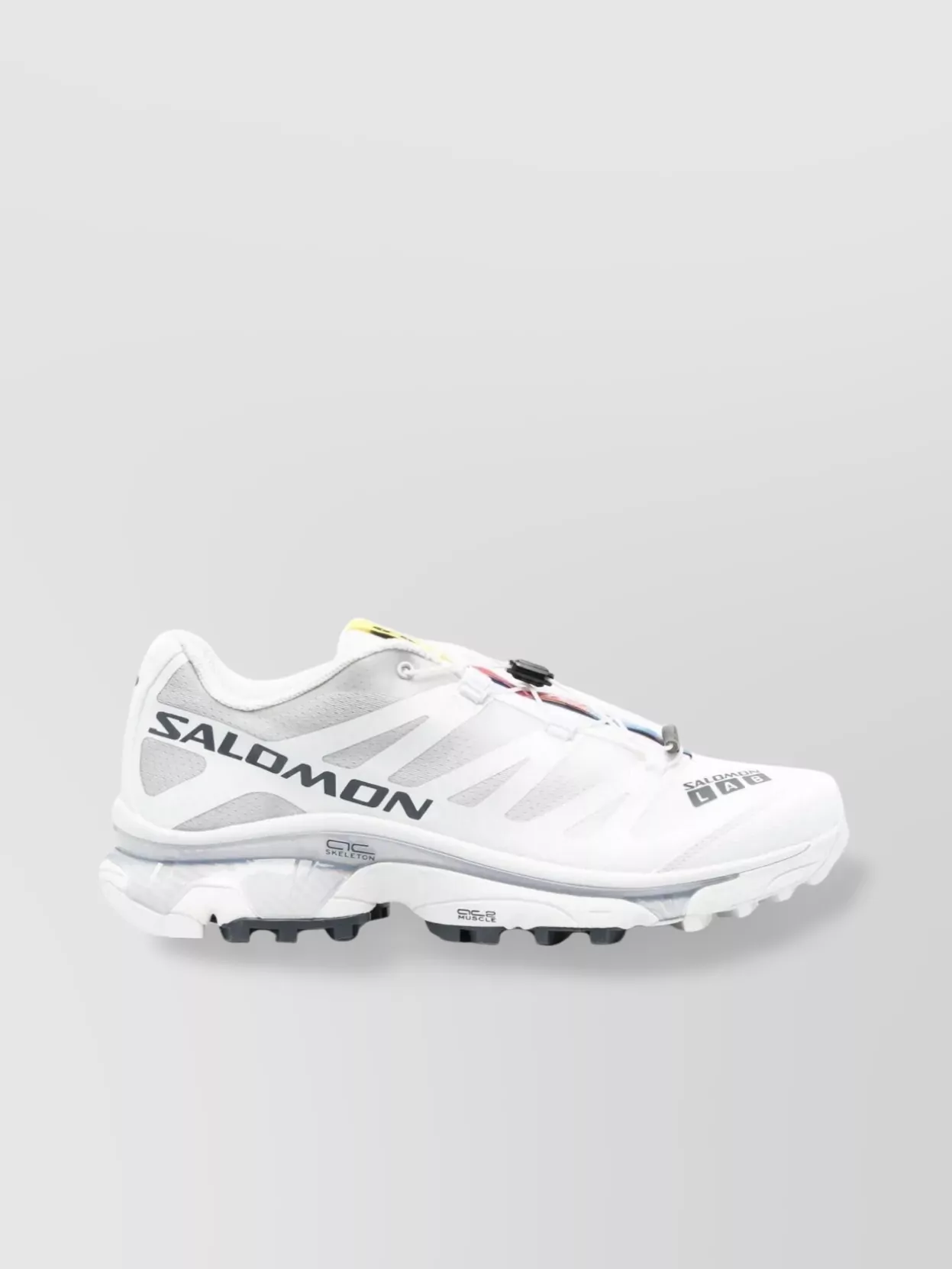 Salomon Mesh Panels Round Toe Rubber Sole Sneakers In White