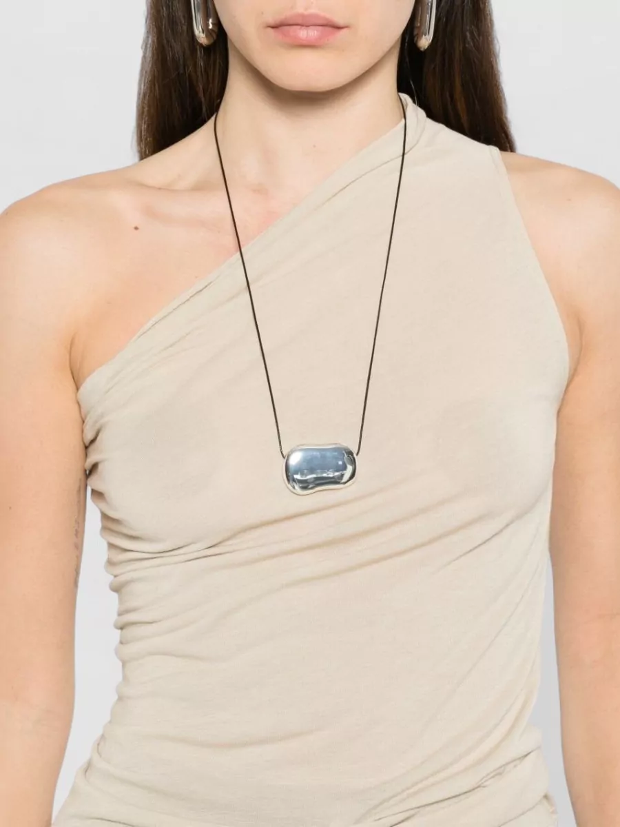 Rick Owens One Shoulder Draped Detail Fitted Top