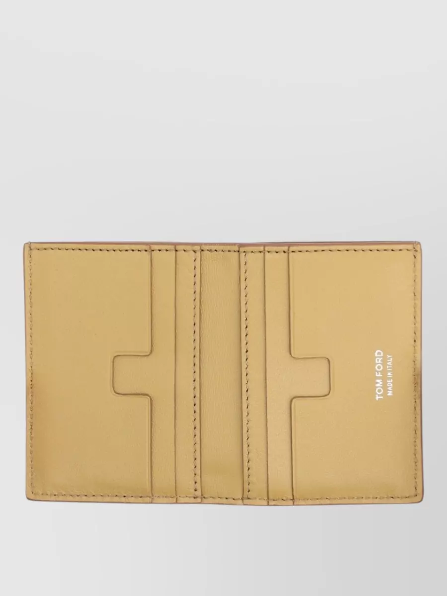 Tom Ford Crocodile Texture Bi Fold Leather Wallet