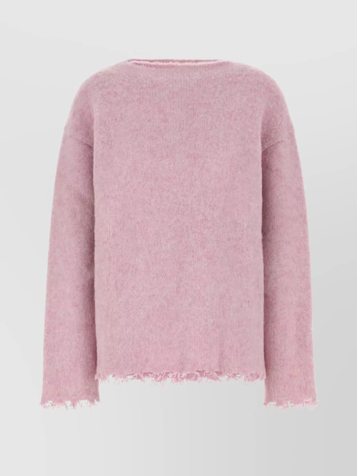 Jil Sander Oversized Sweater Wool Frayed Hem In Pink