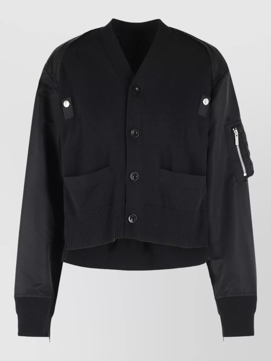 Sacai cotton blend bomber jacket