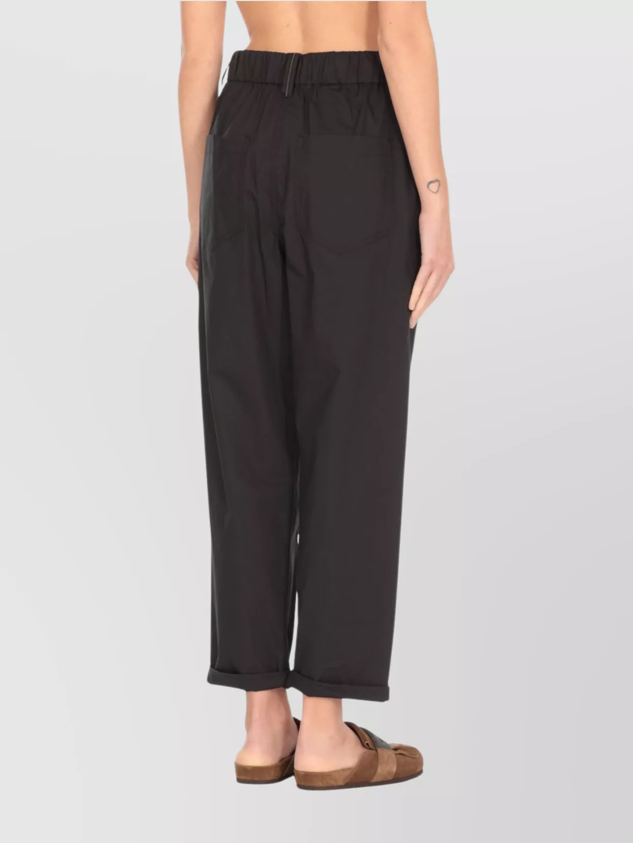 Brunello Cucinelli High Waist Elastic Waistband Straight Trousers