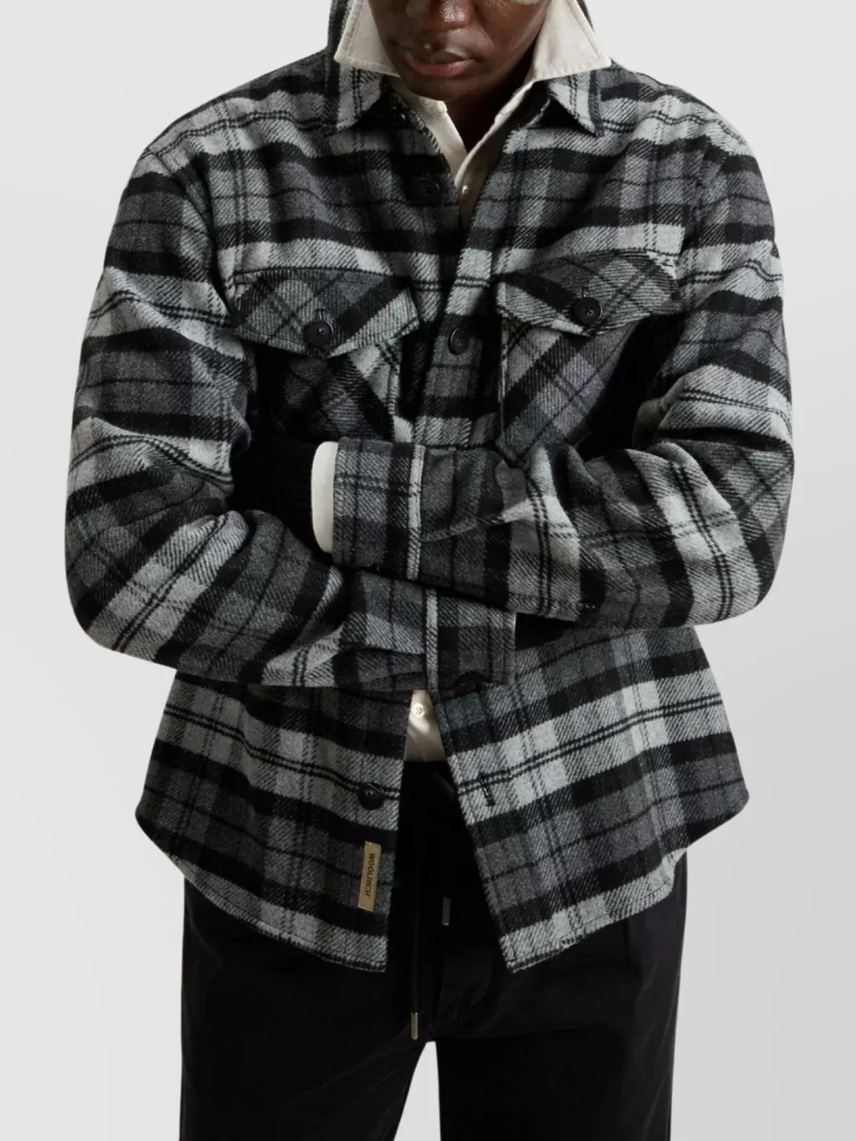 Woolrich Checked Pattern Shirt Jacket With Flap Pockets