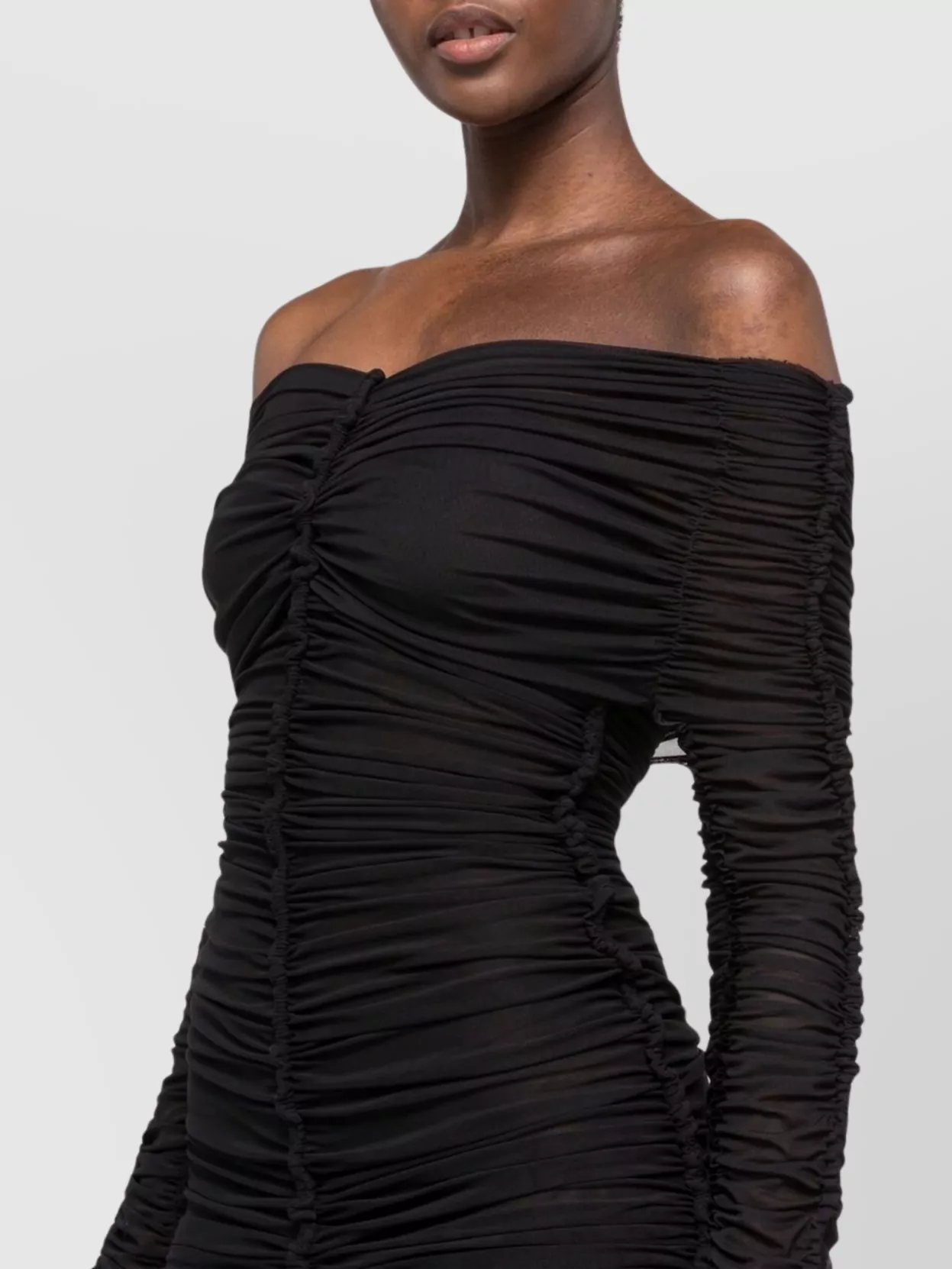 Az Factory Short Dress With V-Neck And Ruched Detailing