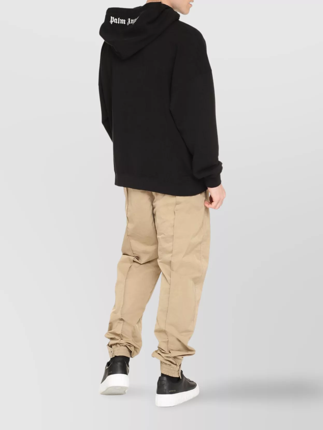 Palm Angels Brand-embroidery Kangaroo-pocket Relaxed-fit Cotton-jersey Hoody
