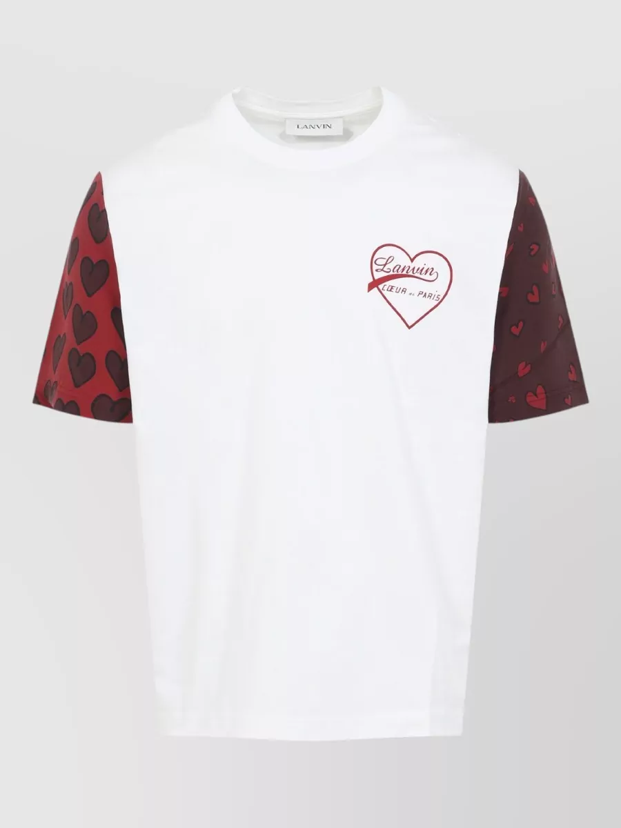 Lanvin Crew Neck Heart Print Short Sleeve T-Shirt