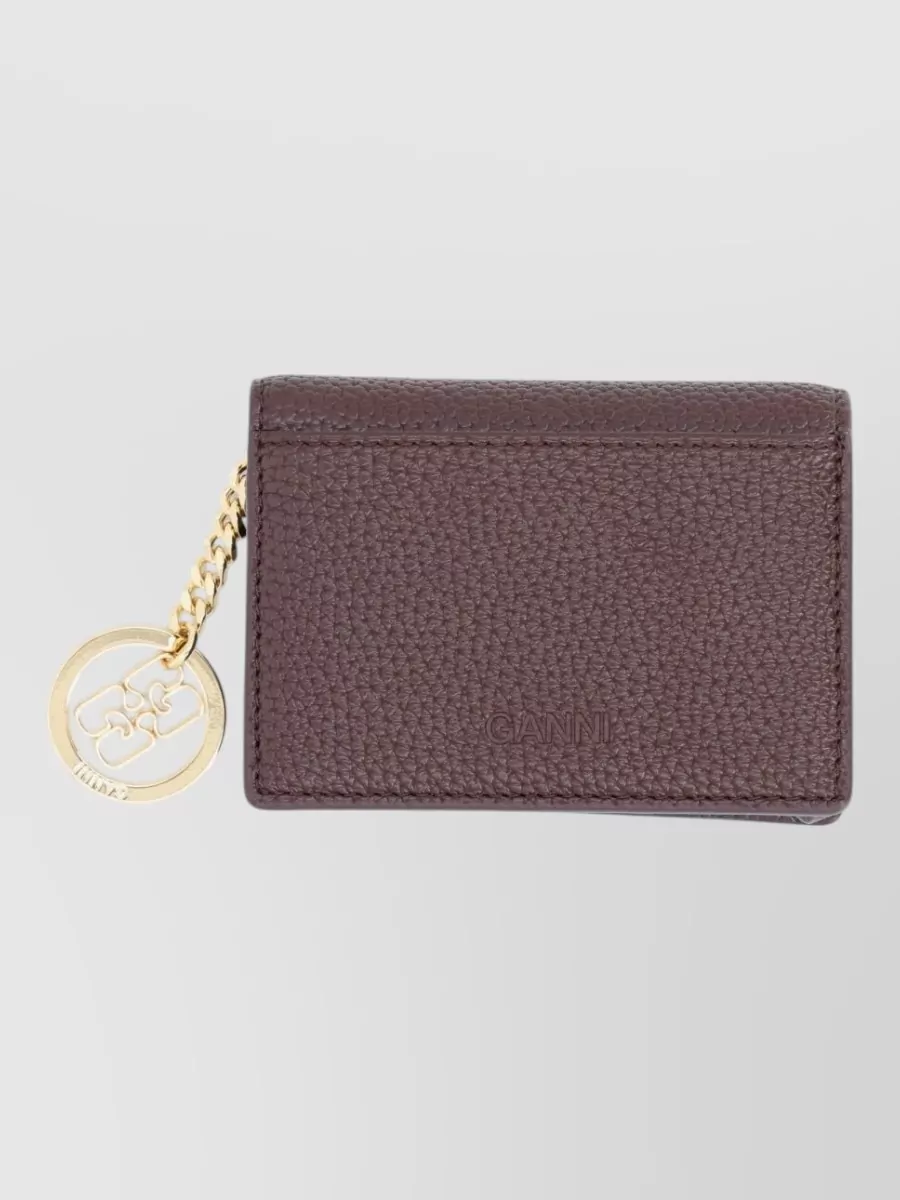 Ganni Leather Card Holder Keyring