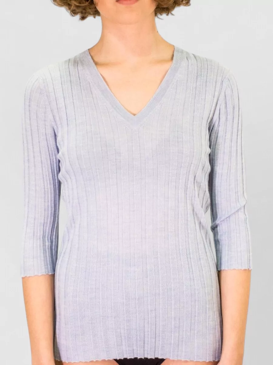 La Rose Cashmere silk v-neck knitted top