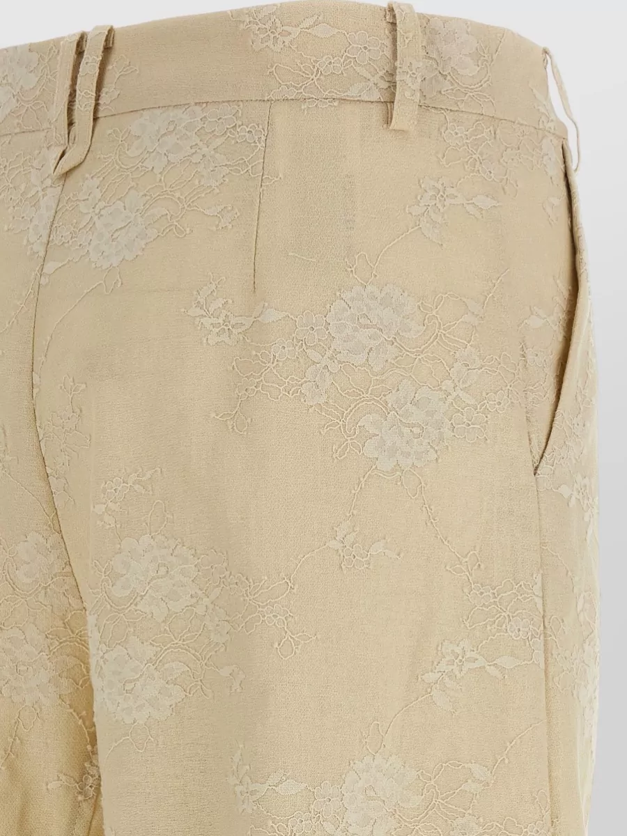 Pinko Linen Ivy Mid-Rise Wide-Leg Trousers