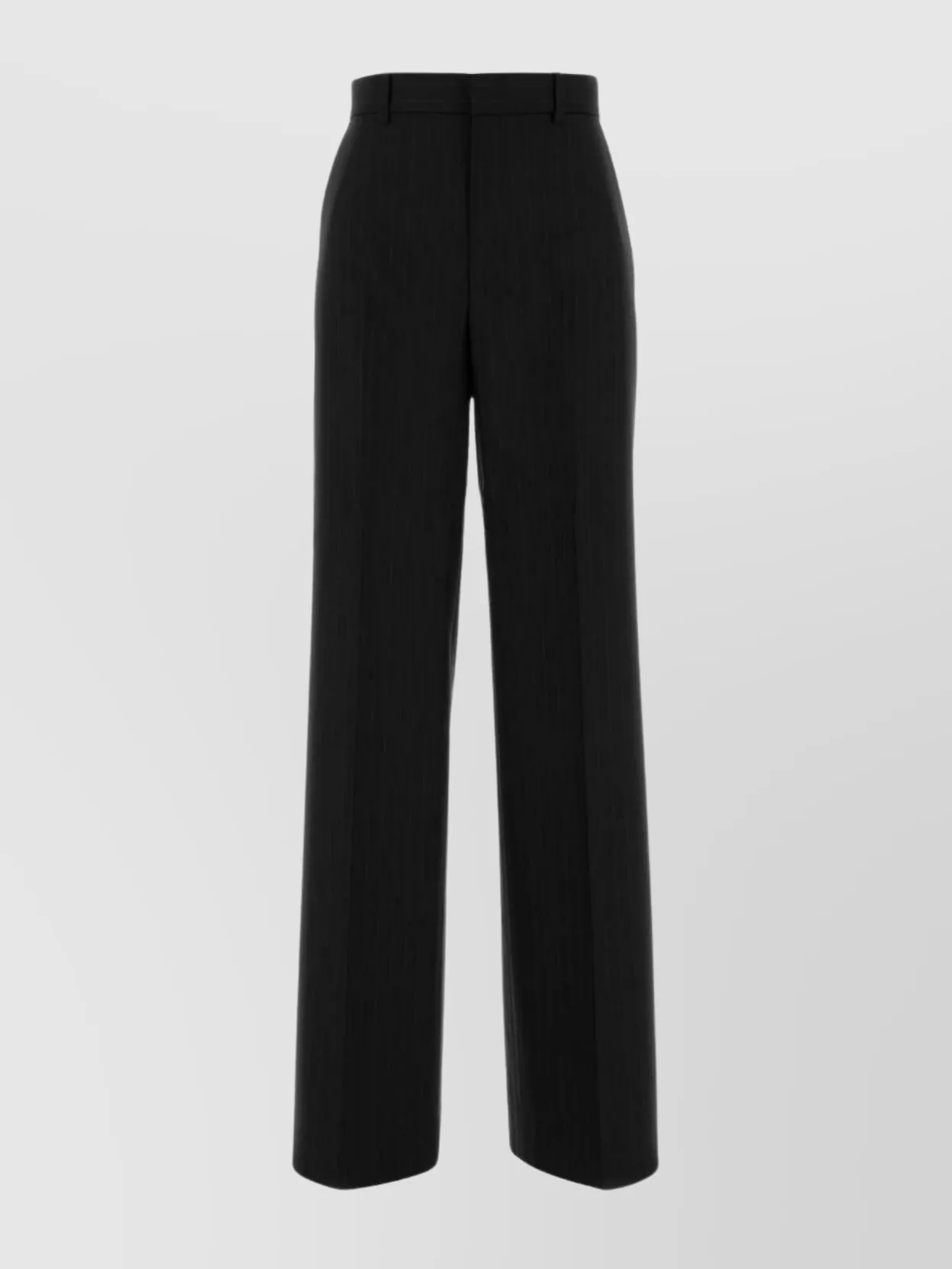 Gucci High Waist Wide Leg Pinstripe Trousers In Black