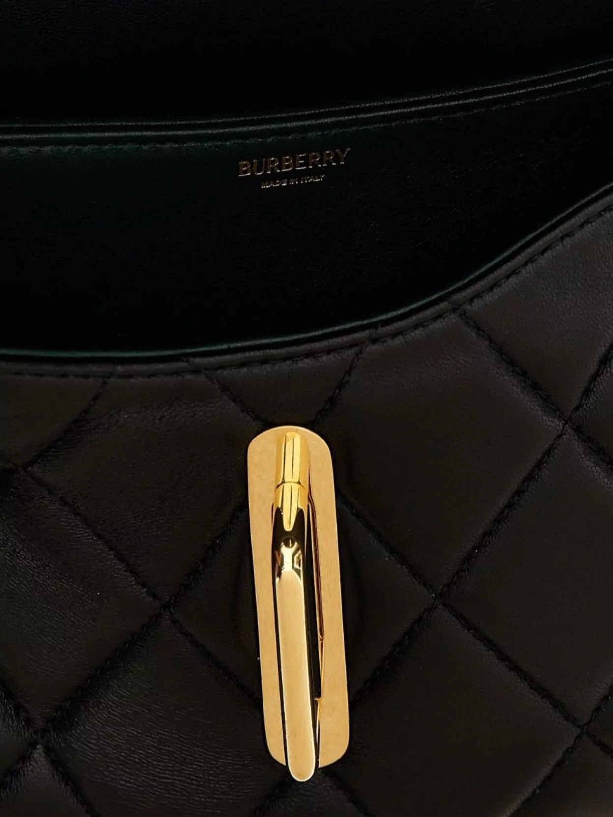 Burberry Quilted Chain Strap Satchel Bag In Black