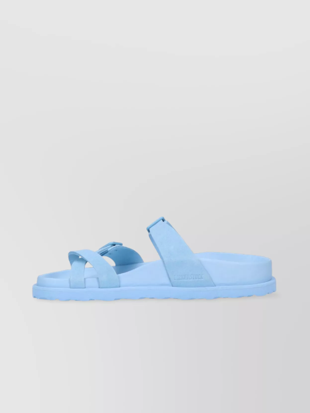 Shop Birkenstock Heel Buckle Flat Sole Open Toe In Blue