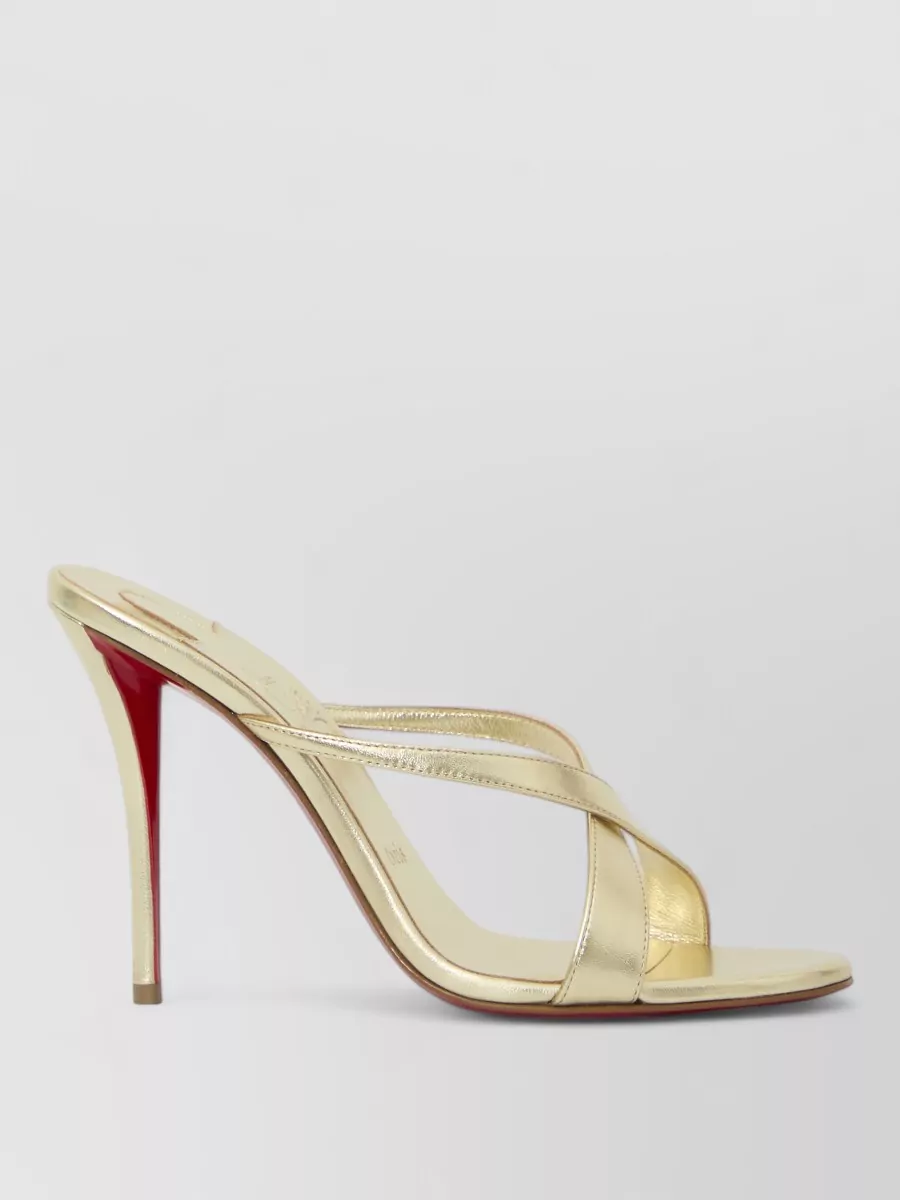 Christian Louboutin Leather Cross-Strap Mules