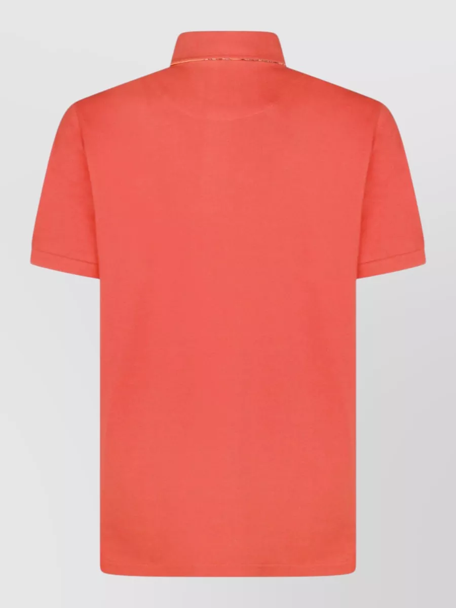 Etro Short Sleeve Polo Shirt With Ribbed Collar