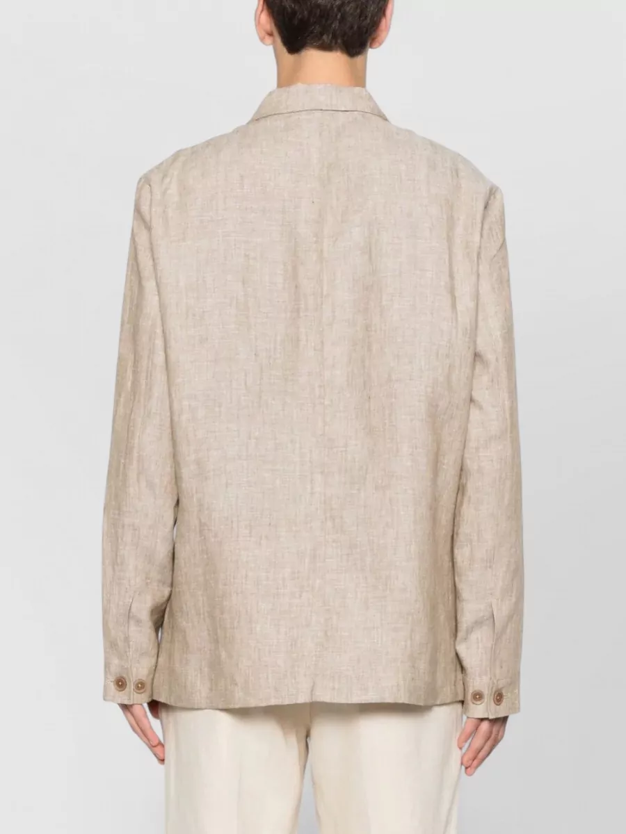 120% Lino Linen tailored jacket long sleeve design | The Fashion Square