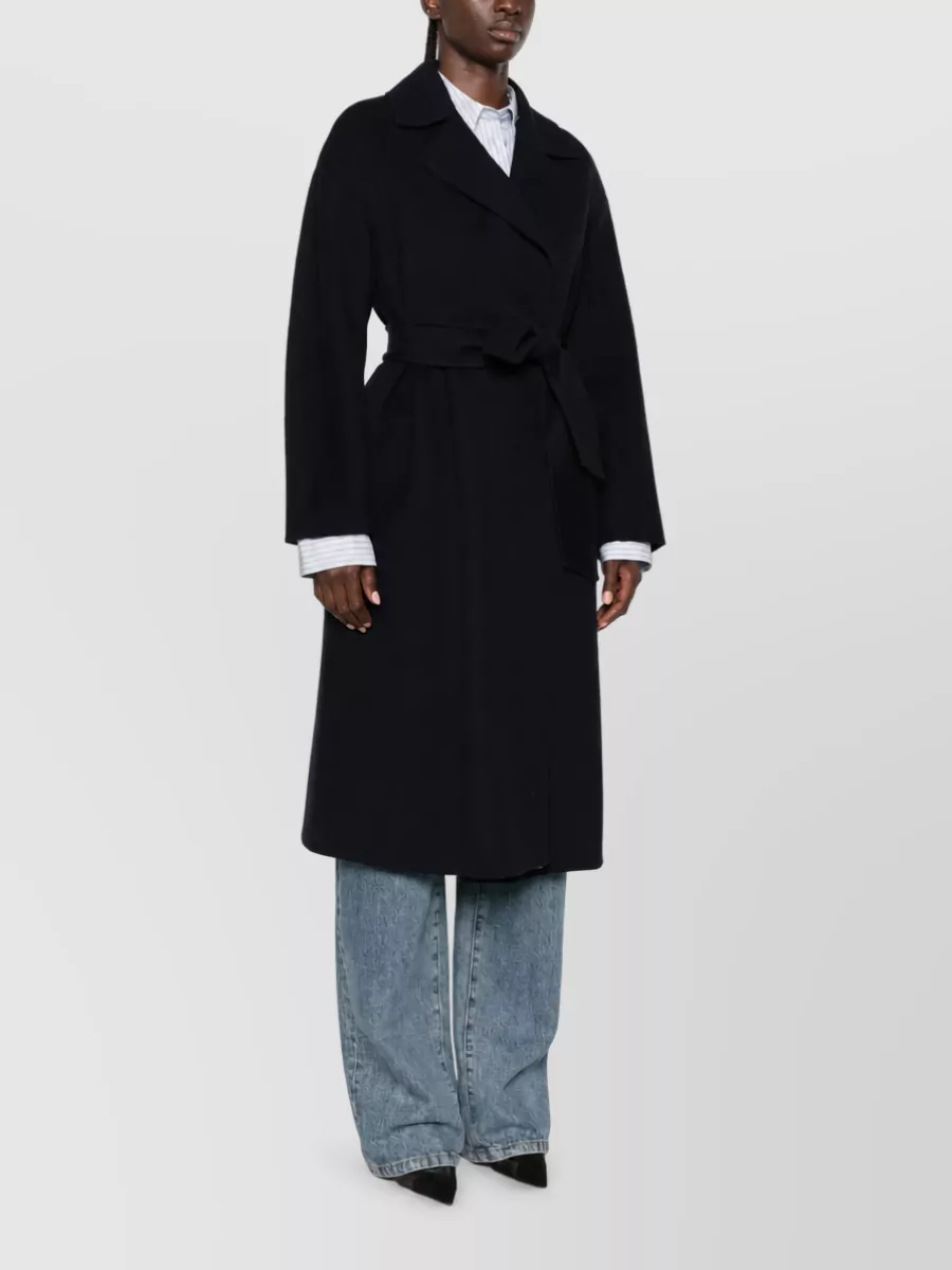 S Max Mara Wool Silk Cashmere Belted Coat
