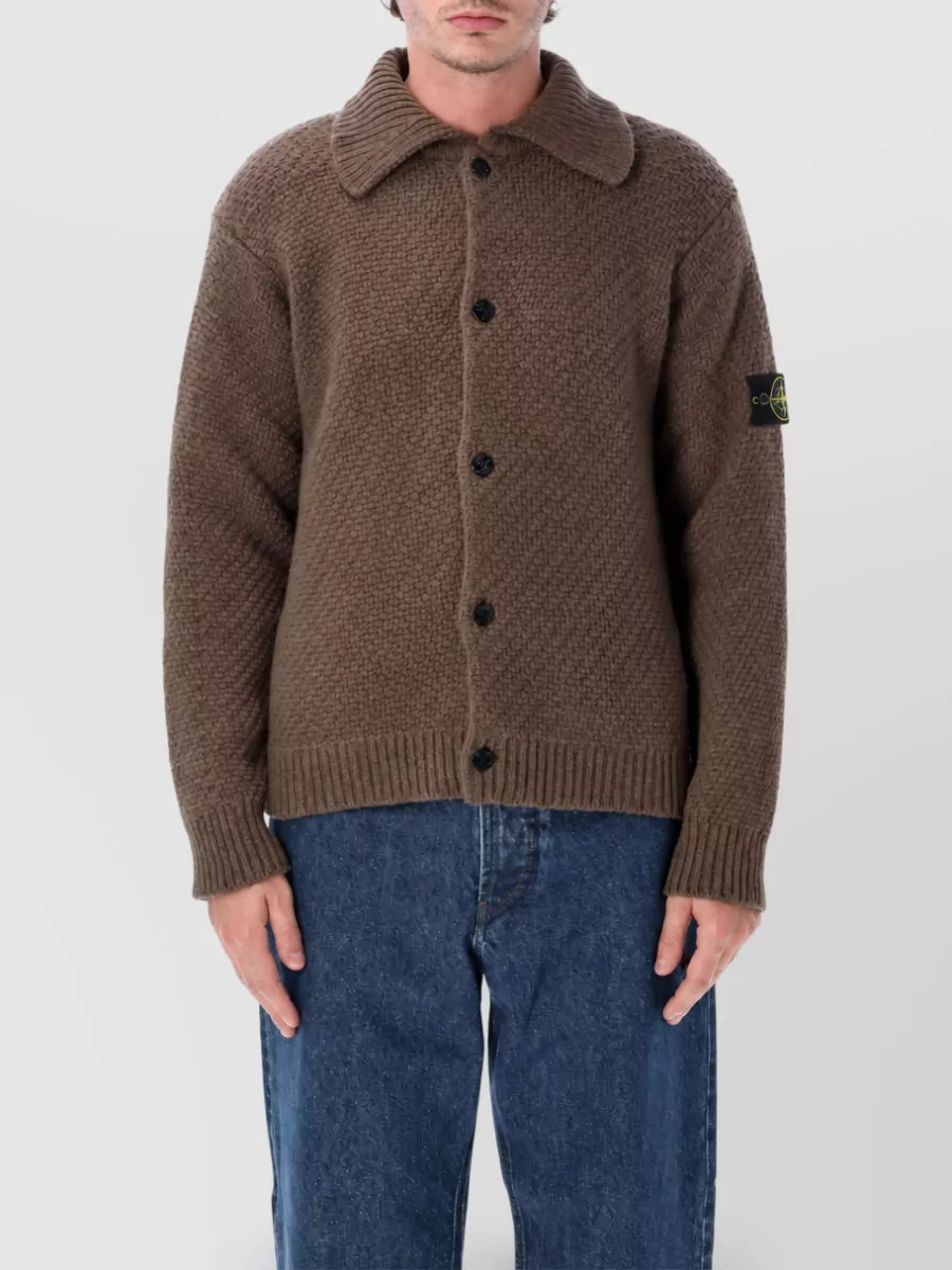 Stone Island chunky-knit wool cardigan