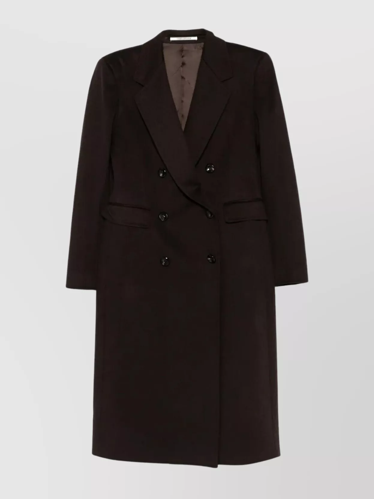Tagliatore Double-breasted Coat Notched Lapels In Brown