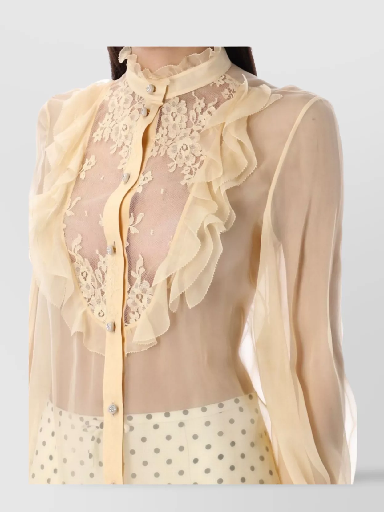 Valentino Garavani Chiffon And Lace Shirt