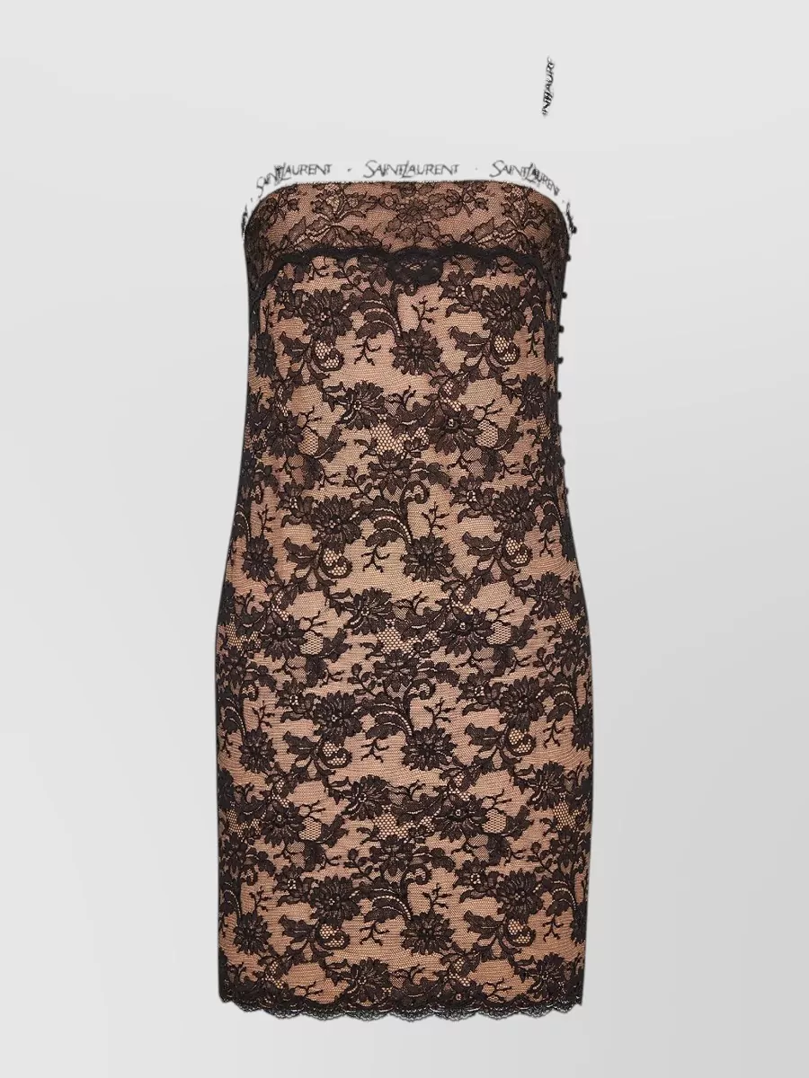 Saint Laurent Lace Slip Mini Dress