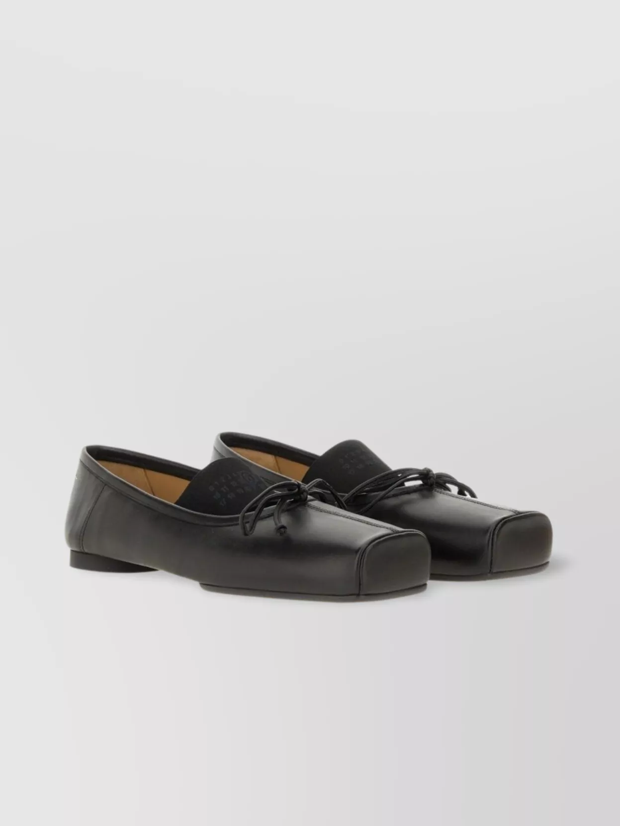 Mm6 Maison Margiela Square Toe Ballerina Shoes With Bow Detail