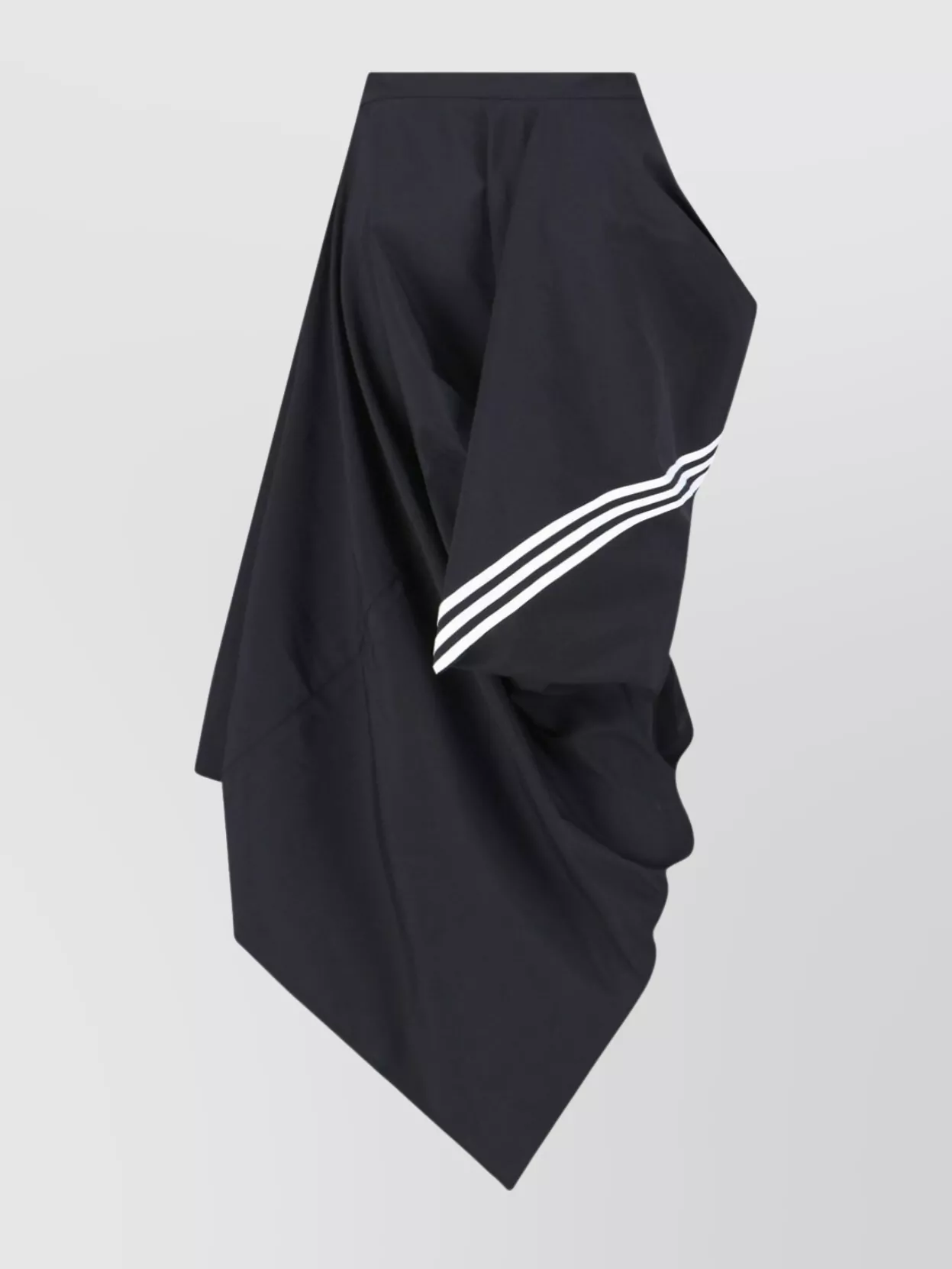 Y-3 Draped Asymmetric Midi Skirt With Striped Detail
