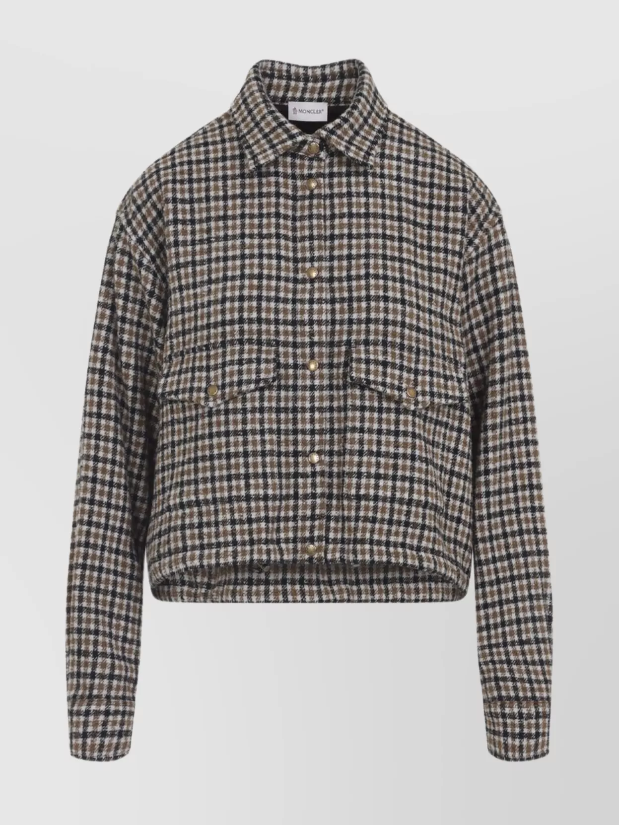 Moncler Checkered Long Sleeve Shirt Front Pockets In Multi