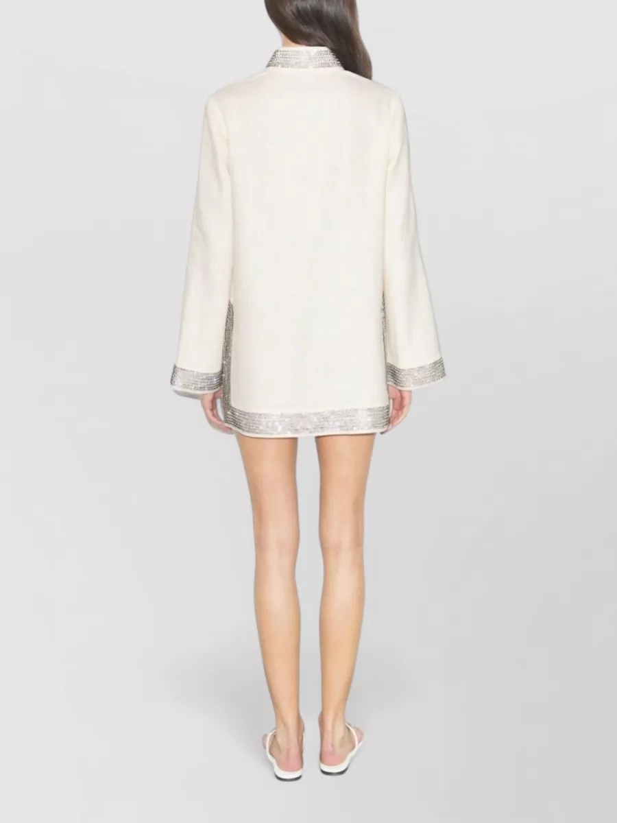 Tory Burch Linen Crystal Embellished Tunic
