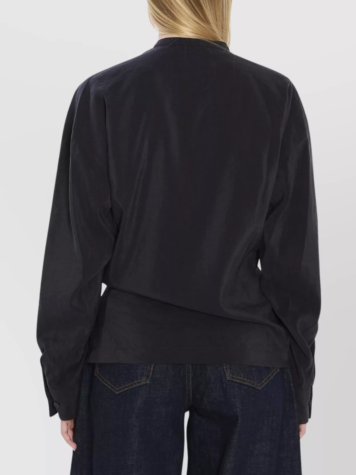Lemaire Draped Crewneck Top Featuring Pleats