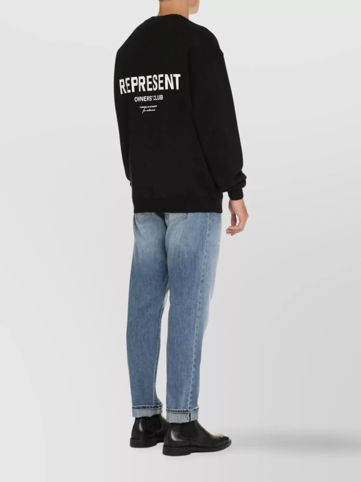 Represent Cotton Crew-Neck Sweatshirt With Back Print