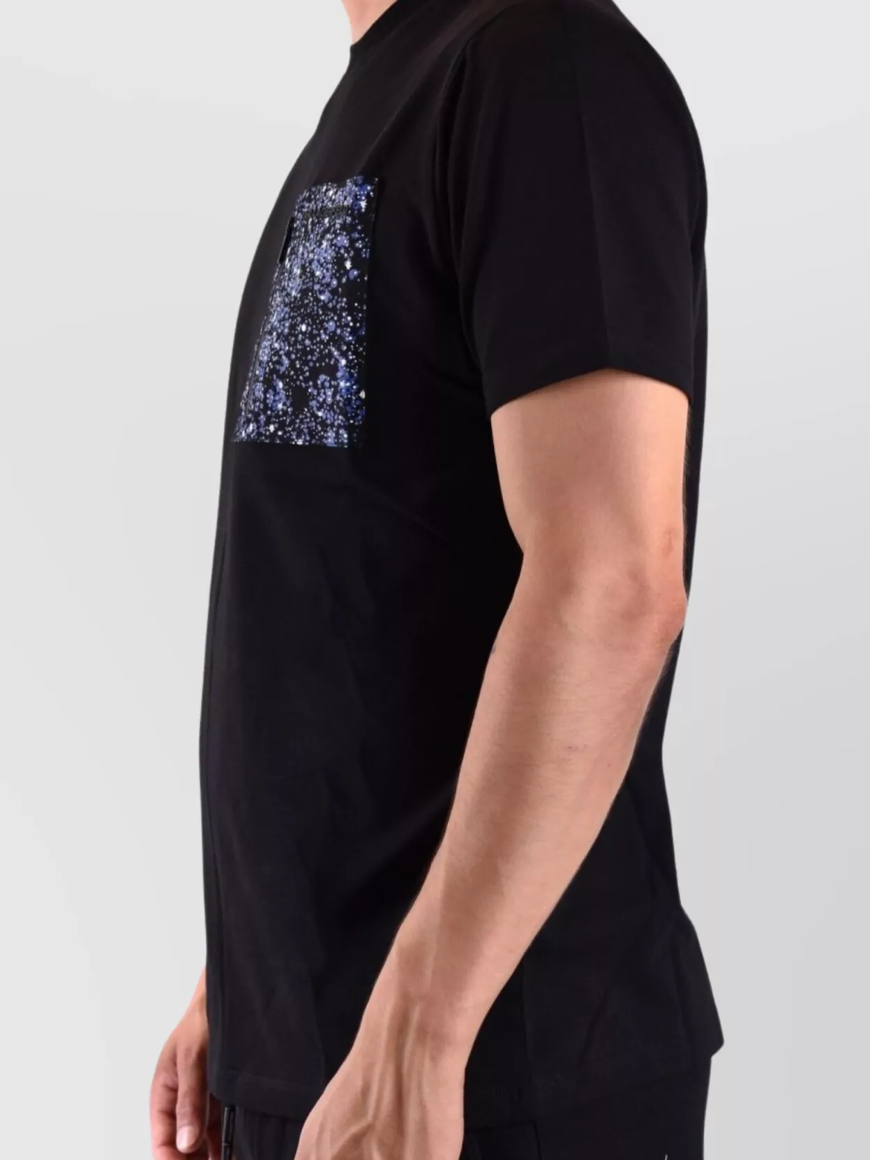 Karl Lagerfeld Pocket Graphic Print Round Neck T-Shirt