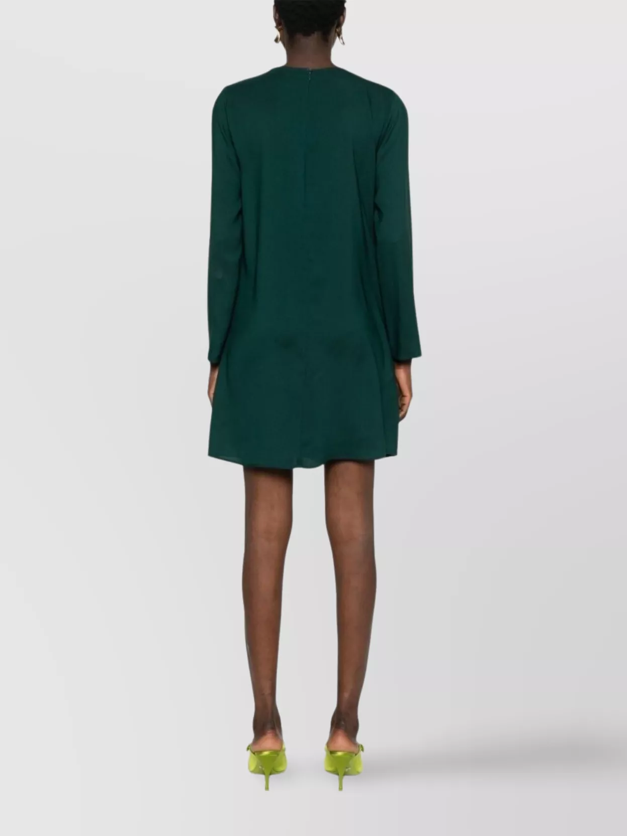Emporio Armani Draped Panel Detail Long Sleeve Dress
