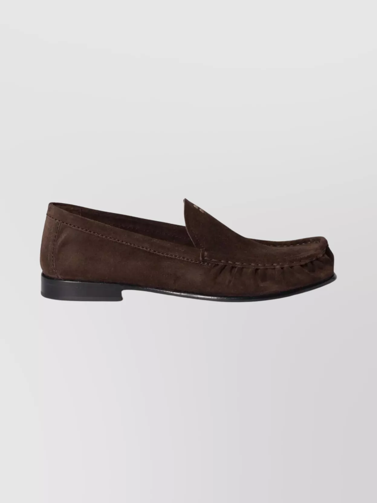 Miu Miu Suede Round Toe Slip On Loafers