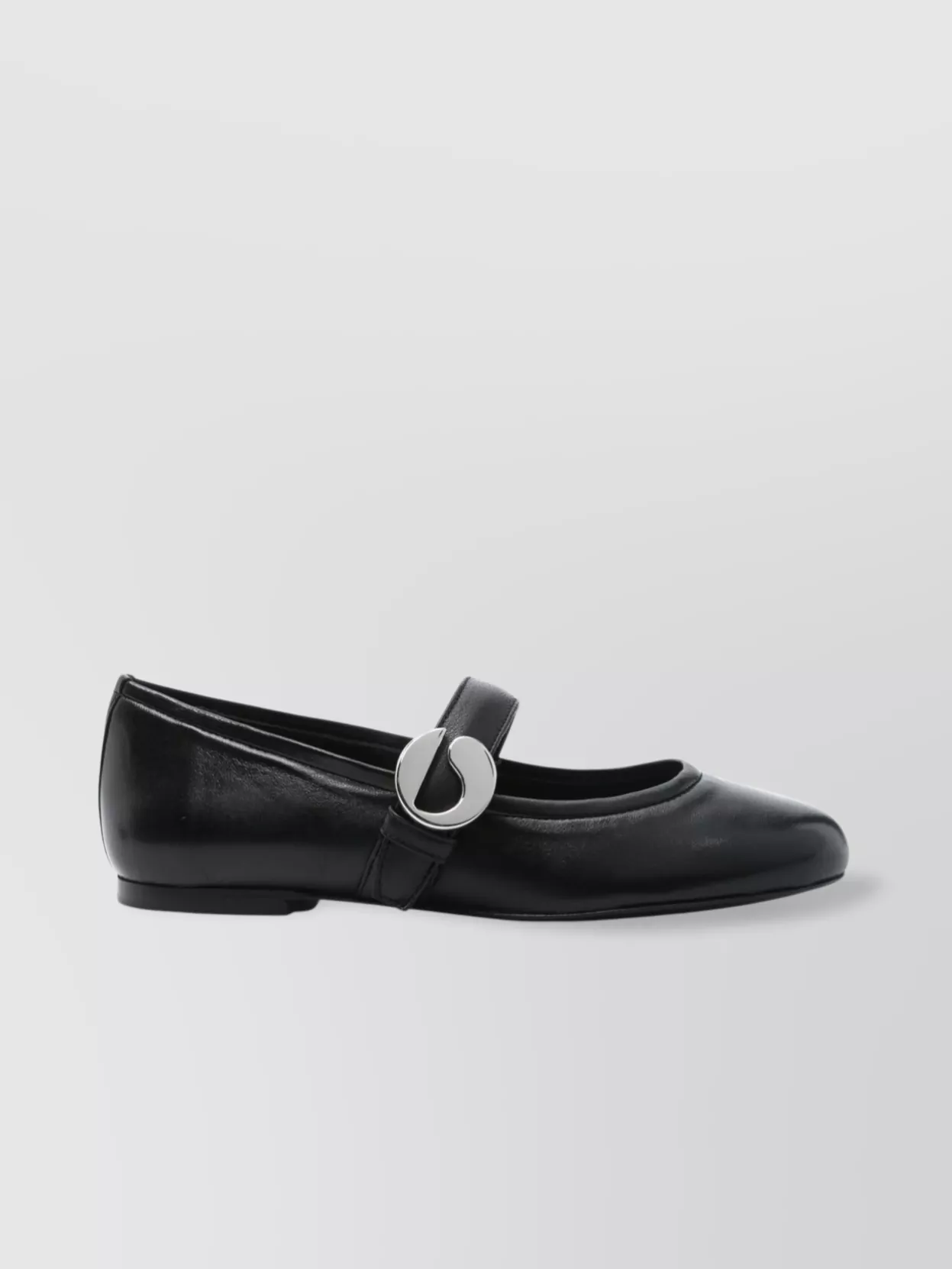 Coperni Black Ballerinas With Metallic Logo And Strap