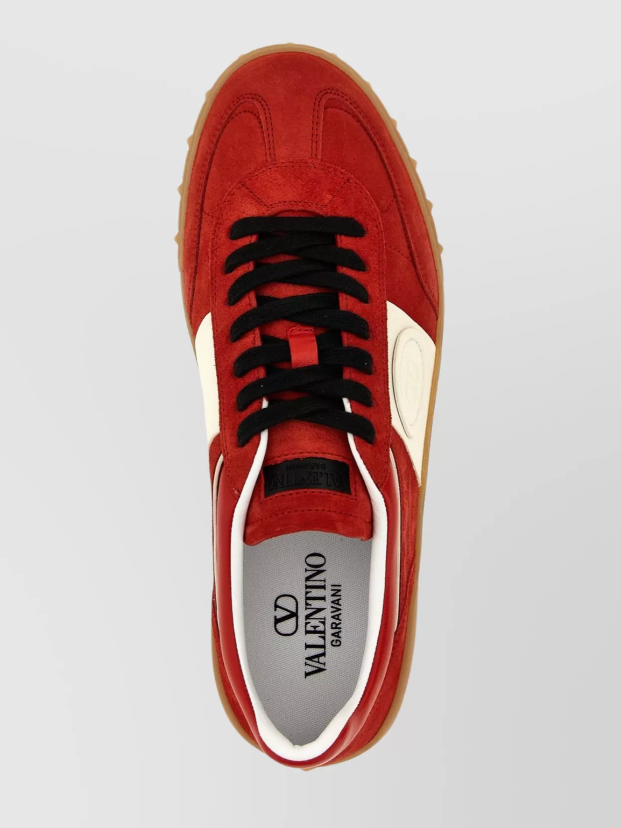 Valentino Garavani Upvillage Low Top Trainer In Split Leather And Calfskin Nappa Leather