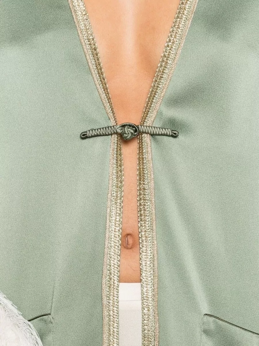 Forte Forte Blazer Contrast Trim Satin Finish Pockets