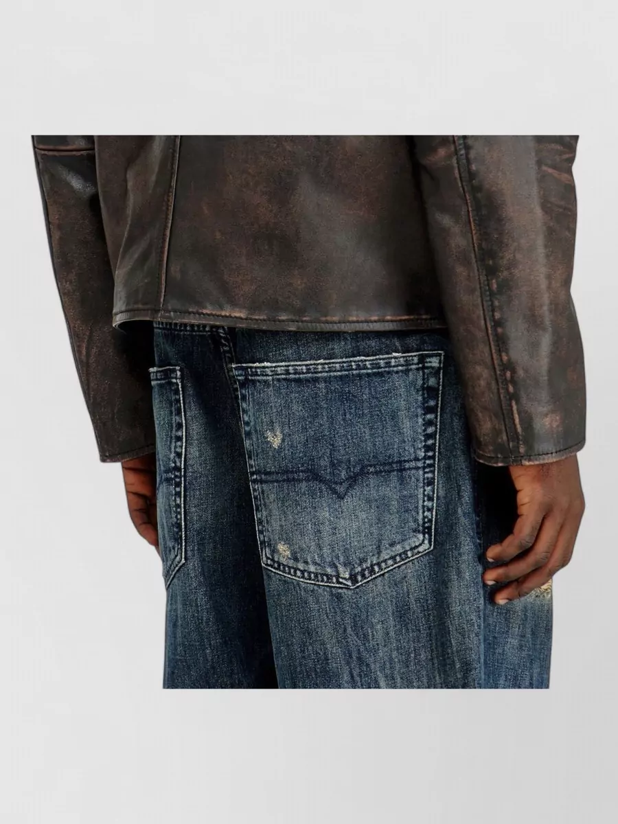 Diesel Leather Vintage-Effect Jacket
