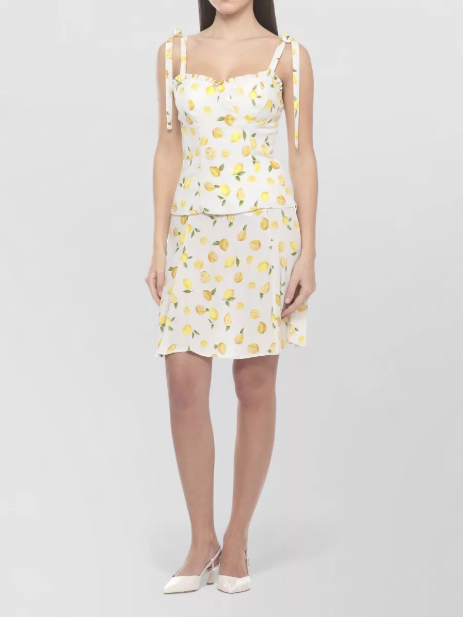 Mar De Margaritas Printed Flared Mini Skirt