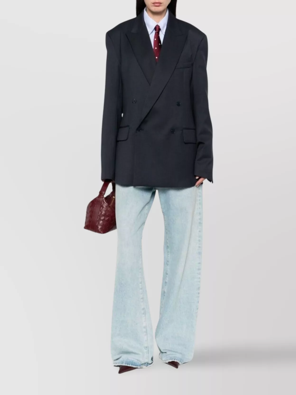 THE FRANKIE SHOP PEAK LAPELS TAILORED BLAZER